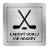 Nálepka ľadový hokej strieborná štruktúrovaná 8 x 8 cm