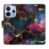 Flip pouzdro iSaprio na mobil Xiaomi Redmi Note 14 4G - Dark Marble s kapsičkami na karty (Knížkové flipové pouzdro iSaprio pro mobil Xiaomi Redmi Note 14 4G - Dark Marble - elegantní obal s kapsami,