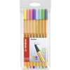 STABILO Point 88 Pastel, popisovače, šírka stopy 0,4mm, pastelové farby (8 farieb)