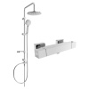 Mexen Carl sprchová súprava s prívalovou hlavicou a termostatickou sprchovou batériou Cube, chróm - 77200240-00