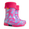 Dievčenské čižmy - Demar TWISTER LUX PRINT 0038 C - srdce, ružová/ fialková Farba: Ružová, Veľkosť: 34-35