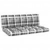 Vankúš na záhradný nábytok - Paletové sedáky na pohovku, sada 2 ks, sivé kockované (Vankúše pre pohovku s palletmi, 2 ks, v šedej kock)