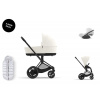 Cybex Platinum CYBEX e-Priam Travel Set + Cloud T Plus i-Size + Platinum Winter Footmuff off white 2025 matt black