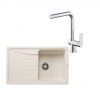 SET351 - Gránitový drez Blanco Sona 5 S biela soft + Kuchynská batéria Rosan S2 238201 chróm