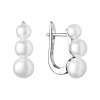 Gaura Pearls Stříbrné náušnice se třemi sladkovodními perlami, stříbro 925/1000 SK20221EL Bílá