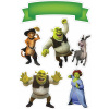 CUKROVÁ TLAČ jedlý obrázok na tortu Cukrová hmota SHREK FIONA OSLÍK SADA #1