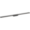 HANSGROHE RainDrain Flex vrchná sada sprchového žľabu 120 cm, skracovateľná, pre inštaláciu ku stene, kartáčovaný čierny chróm, 56054340