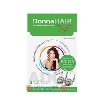 Donna HAIR Forte 3-mesačná kúra cps 90 ks + náušnice SWAROVSKI, 1x1 set