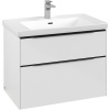 VILLEROY & BOCH Subway 3.0 závesná skrinka pod umývadlo, 2 zásuvky, s LED osvetlením, 772 x 478 x 429 mm, Brilliant White, C574L1VE
