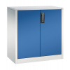 Kancelárska skriňa Acurado - príručná, krídlové dvere, 930 x 500 x 1000 mm, bledosivá/modrá