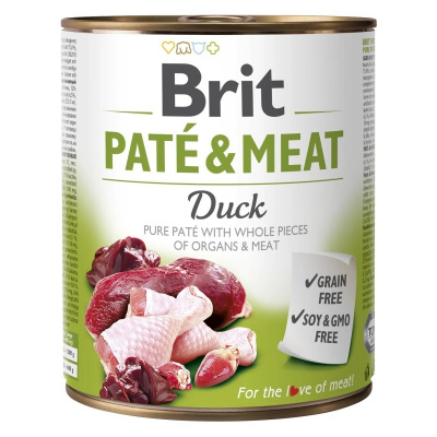 BRIT Dog Paté & Meat Duck konzerva 800g