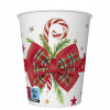 Papierové poháre ''Checked Bow with Candy Cane'' / 8 kusov