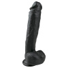 Easytoys veľké dildo so semenníkmi a prísavkou čierne 26,5 cm
