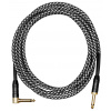 CASCHA Professional Line Guitar Cable, Angled, Tweed Black, 9 m