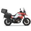 Kompletná sada čiernych hliníkových kufrov SHAD TERRA BLACK , 48 litrov vrchný kufor, 36/36 litrov bočné kufre, vrátane montážnej sady a platni SHAD SUZUKI DL 1000 V-Strom/ DL 1050 V-Strom