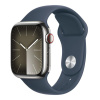 APPLE WATCH SERIES 9 GPS + CELLULAR 45MM SILVER STAINLESS STEEL CASE STORM BLUE SPORTB-M/L,MRMP3QC/A vystavený kus