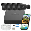 SMART Vonkajší monitorovací set čierne IP kamery POE DETEKCIA POHYBU