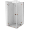 Mexen Lunar-B Duo výklopný sprchový kút 95 x 95 cm, číre sklo, ružové zlato, 832-095L-095P-60-00