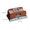 Relaxdays Card Shuffler Electronic, 2 Deck, Battery Operated, Card Sorter Wood, for Poker, Rummy, etc., natural