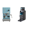 Profitec GO, blue + Rancilio Rocky Doserless, black