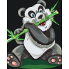 Vymalujsisam.sk Maľovanie podľa čísiel - Panda s bambusom Veľkosť: 40x50cm, Rám: Bez rámu, iba zrolované plátno