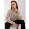 Dámsky pulóver - tmavá béžová (Dámsky pulóver / rolák )
