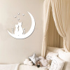 drevo zivota Drevený obraz MAČKY NA MESIACI Farebný vzor: Biela, Rozmery: 30x30