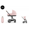 Cybex Platinum CYBEX Priam Set + Platinum Footmuff peach pink 2024 chrome with brown details