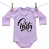 Boodyy Ružové Body s dlhým rukávom Welcome to party 62 (2-4 mesiace)