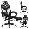 Herné kreslo Huzaro Combat 5.0 White, čierno-biela sieťovina
