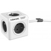 Cubenest Powercube Extended, 5× zásuvka, 1,5 m, bílá/šedá, dětská pojistka, uzemnění, dok, max. 10A/250V~2500W PC320GY