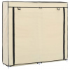 vidaXL Regál na topánky s krytom, krémový 115x28x110 cm, látka - Krémová - 13656-155336