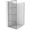 Mexen Kioto L, sprchová zástena Walk-In 70 x 200 cm, 8mm číre sklo čierny vzor, brúsená oceľ profil, 800-070-103-97-77