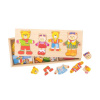 Detské drevené puzzle BIGJIGS TOYS Medvedia rodinka