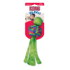 KONG Wubba Weaves L (33 cm) - pískacia hračka pre psa, s chvostmi a zapletenou loptou - zelená