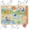 Tooky Toy Montessori zvukove drevené puzzle Zvieratká