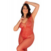 Horúce body N112 bodystocking red XL / XXL - Obsessive XL/XXL červená