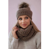 Dámsky set - mocca (Dámska čapica + tunel)