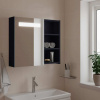 zahrada-XL Kúpeľňová zrkadlová skrinka s LED svetlom šedá 60x13x52 cm 357970