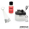 Sada na čistenie airbrush pištolí s mazivom Octagon (FENGDA BD-777A, FENGDA BD-430, OCTAGON SUPER NEEDLE JUICE 30ml)