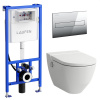 Laufen WC CLEANET NAVIA set s bidetom + podomietkový modul + lesklý chróm H8206017570001 SET2