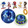 DIGITÁLNA TLAČ Jedlý obrázok na tortu SONIC SONIK JEŽKO + POSTAVY + TEXT 32