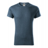 MALFINI FUSION 163 / Pánske melírované tričko - tmavý denim melír S
