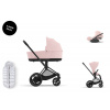 Cybex Platinum CYBEX e-Priam Travel Set + Cloud T Plus i-Size + Platinum Winter Footmuff peach pink 2025 matt black