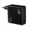 TB 3x USB-C + 1x USB-A nabíječka, GaN, 100W, černá