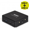 PORT CONNECT Dokovací stanice 8v1 USB-C, USB-A, dual video, HDMI, Ethernet, audio, USB 3.0 901908