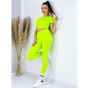 Dámska neónovo-zelená fitness súprava na cvičenie - S/M