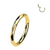 Titánový krúžok s otváraním FACETED Farba: zlatá, Dĺžka / priemer: 10 mm