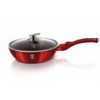 Panvica hlboká s mramorovým povrchom a pokrievkou 24 cm Burgundy Metallic Line BERLINGERHAUS BH-1259