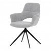 Autronic Židle jídelní, šedá látka, 360° vratný mechanismus, černý kov DCH-D1320 GREY2
